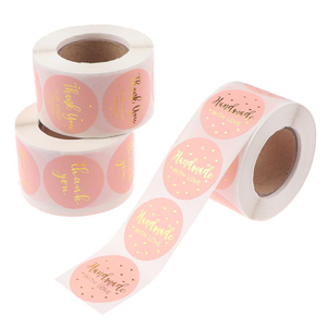 Customized Thank You Stickers Seals Packaging Pink Shipping Labels For Online Store