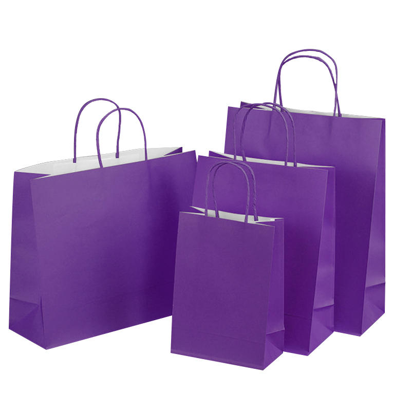 Luxurious Purple Gift Shopping Bag Reusable Tote Bag Grocery for Boutique