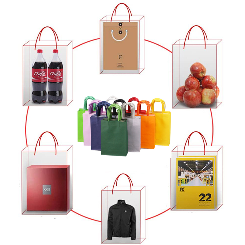 Factory Logo Printed Kraft Paper Shopping Carrier Bags For Souvenir Gifts