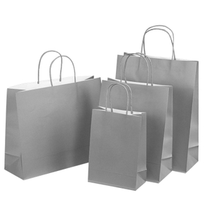 100% Paper Grey Recycled Padded Wedding Gift Bags with Handles