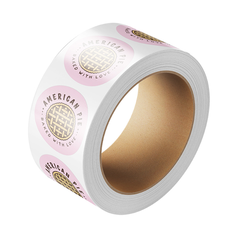 Round Blank Shipping Sticker Printing Private Label Packaging For