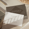 Custom Printed Post Handmade Greeting Thank You Cards With Logo Blue