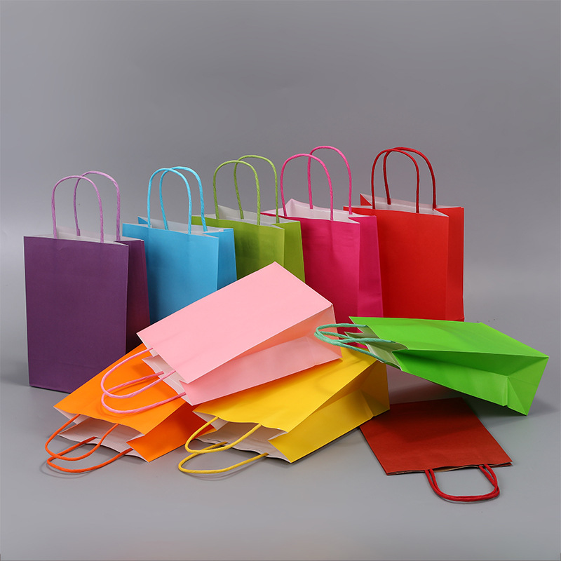 Reusable Green Kraft Paper Shopping Bags For Clothing Retail In Bulk