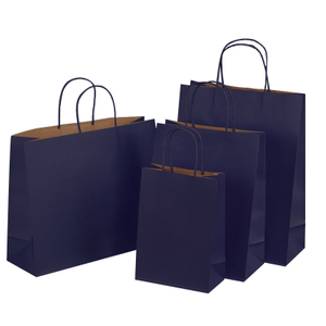 Retail Printable Reusable Kraft Dark Blue Paper Manufacturers Jewelry Gift Bag